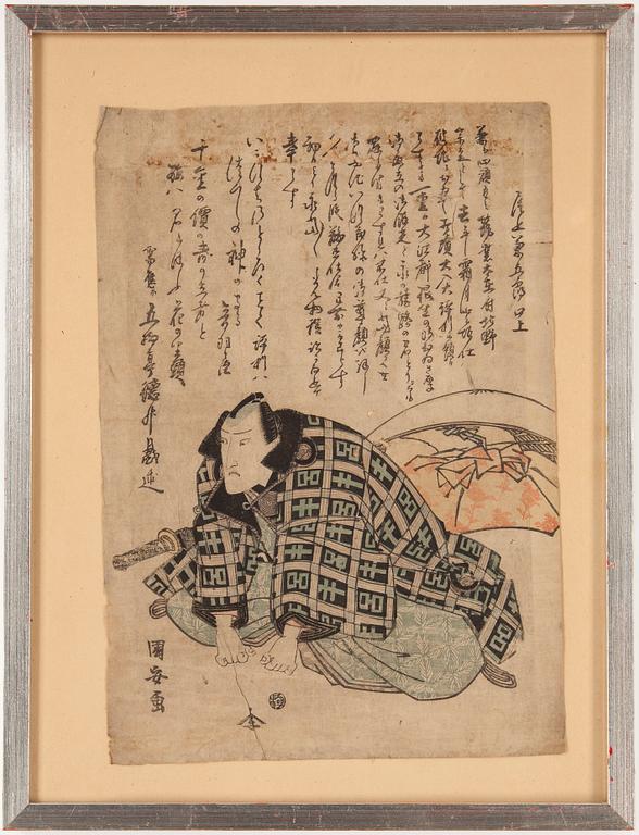 TRÄSNITT, 3 st, bl a Kuniyoshi.