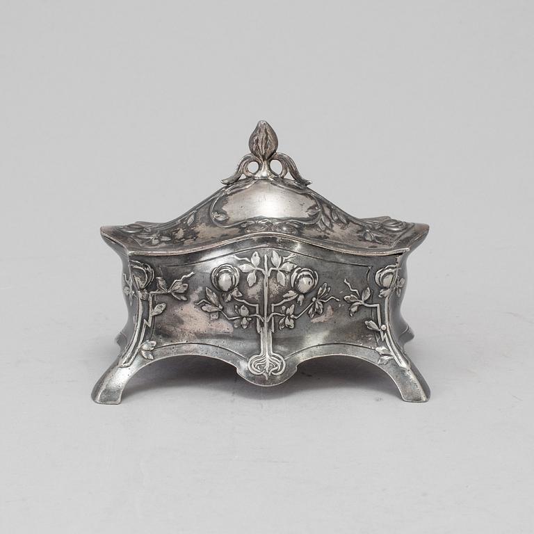 A WMF silver plate Art Nouveau jewellery box, circa 1900.