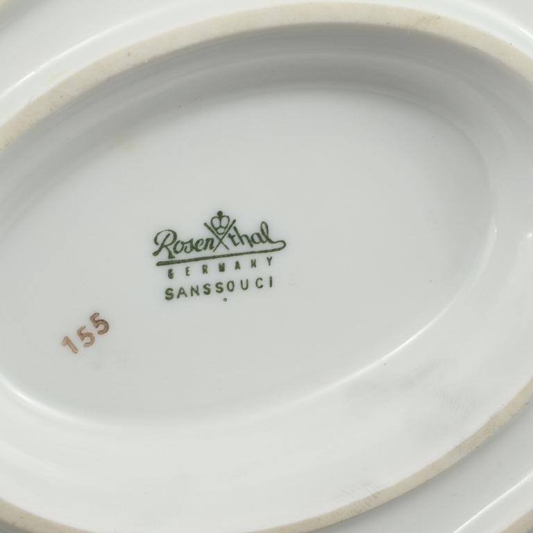 SERVISDELAR, 58 st, porslin, "Sanssouci", Rosenthal, 1900-tal.