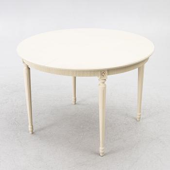 Dining table with 10 chairs, Gustavian style, second half of the 20th century.