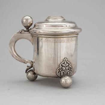 STOP, barockstil, silver. CG Hallberg, Stockholm 1895. Carl Robert Lamms hederspris vid SSF:s utställning. Vikt ca 400 g.