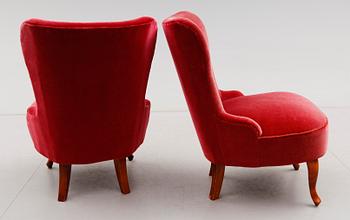 FÅTÖLJER, 1 par, 1900-talets andra hälft.