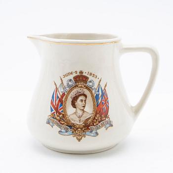 English Queen Elizabeth II Coronation Souvenir Cup and saucer 1953, seven pieces.