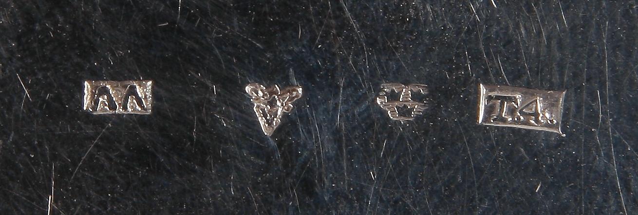 BÄGARE, KALK SAMT DOSA, silver, Sverige. 1700/1800-tal.