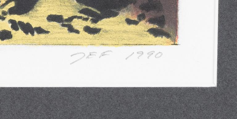 John-E Franzén, a lithograph in colours, 1990. signed 272/360.