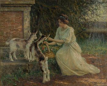 Leopold Franz Kowalski, Woman with Goat Kids.