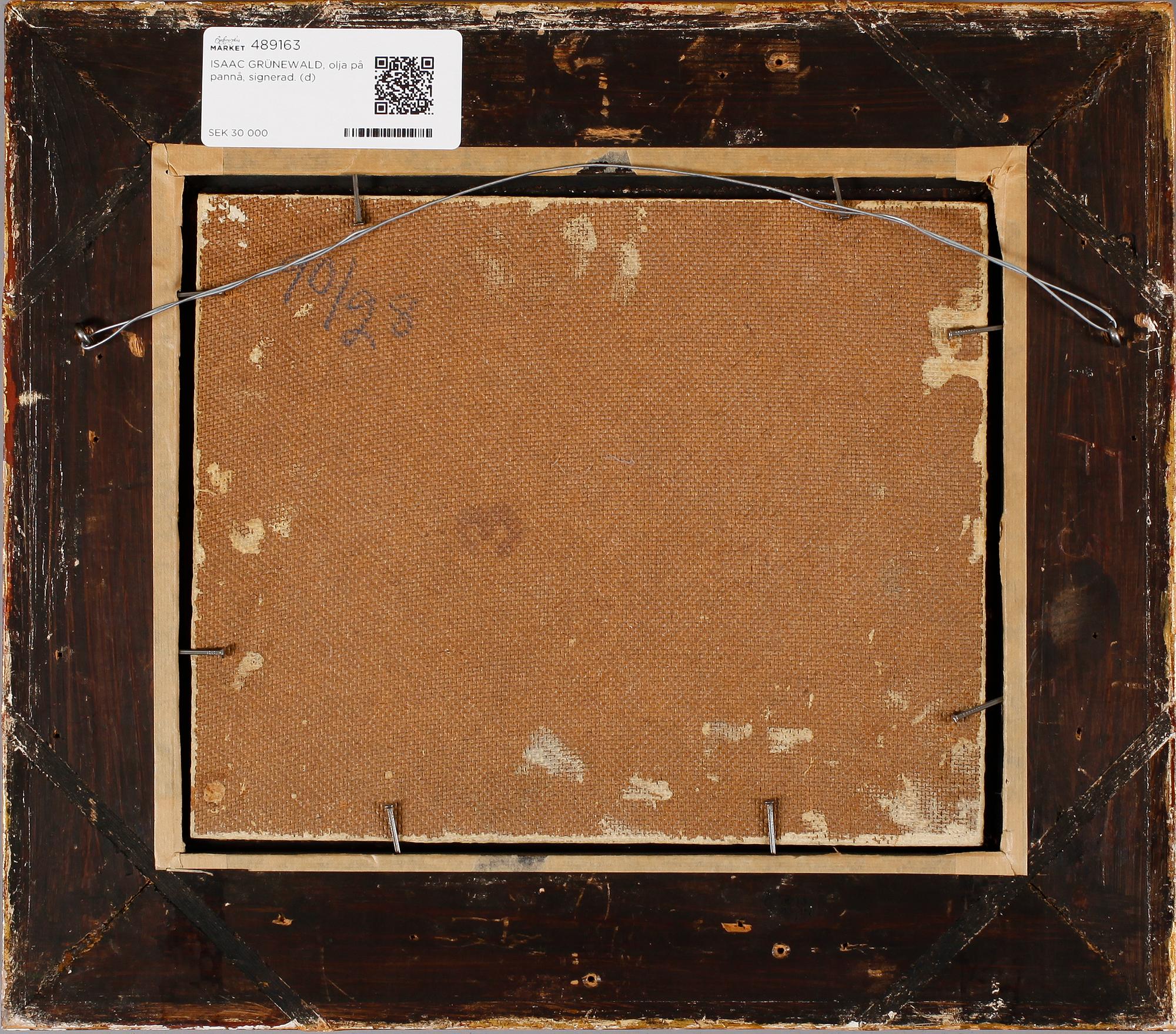 ISAAC GRÜNEWALD, olja på pannå, signerad.