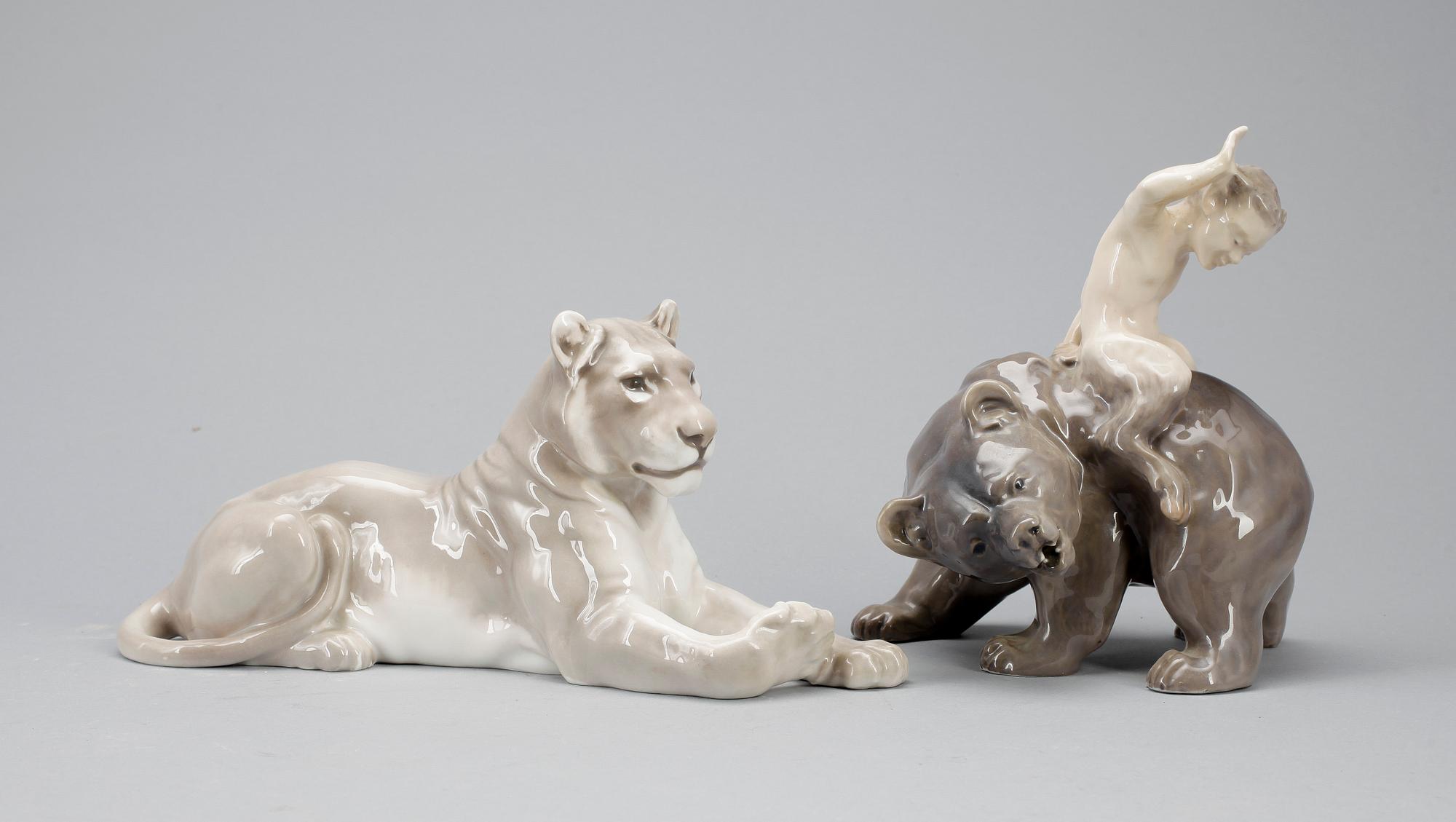 FIGURINER, 2st, porslin, Danmark, 1900-tal.