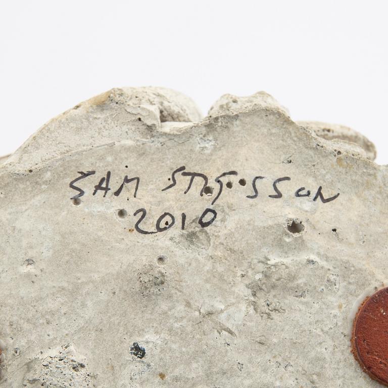 Sam Stigsson, a signed and dated 210 concrete sculpture/candle stick.