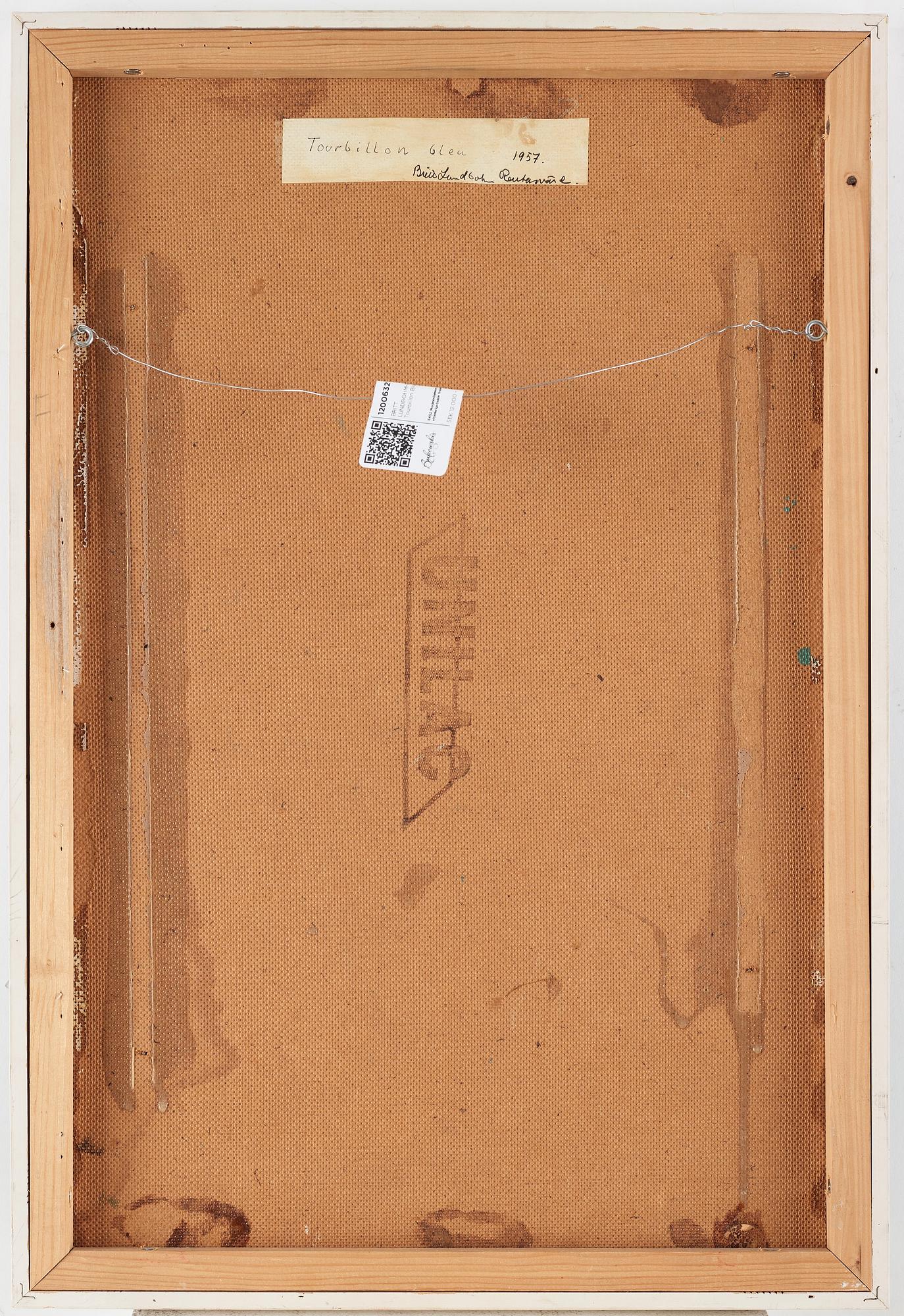 BRITT LUNDBOHM-REUTERSVÄRD, mixed media on panel, signed and dated 1957.