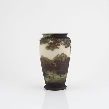 Vase, glass, signed by Richard, 20th century.