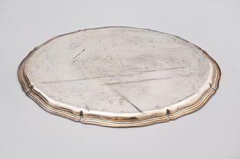 STEKHUV samt BRICKA, pläter, sent 1800-tal/1900-talets första hälft.