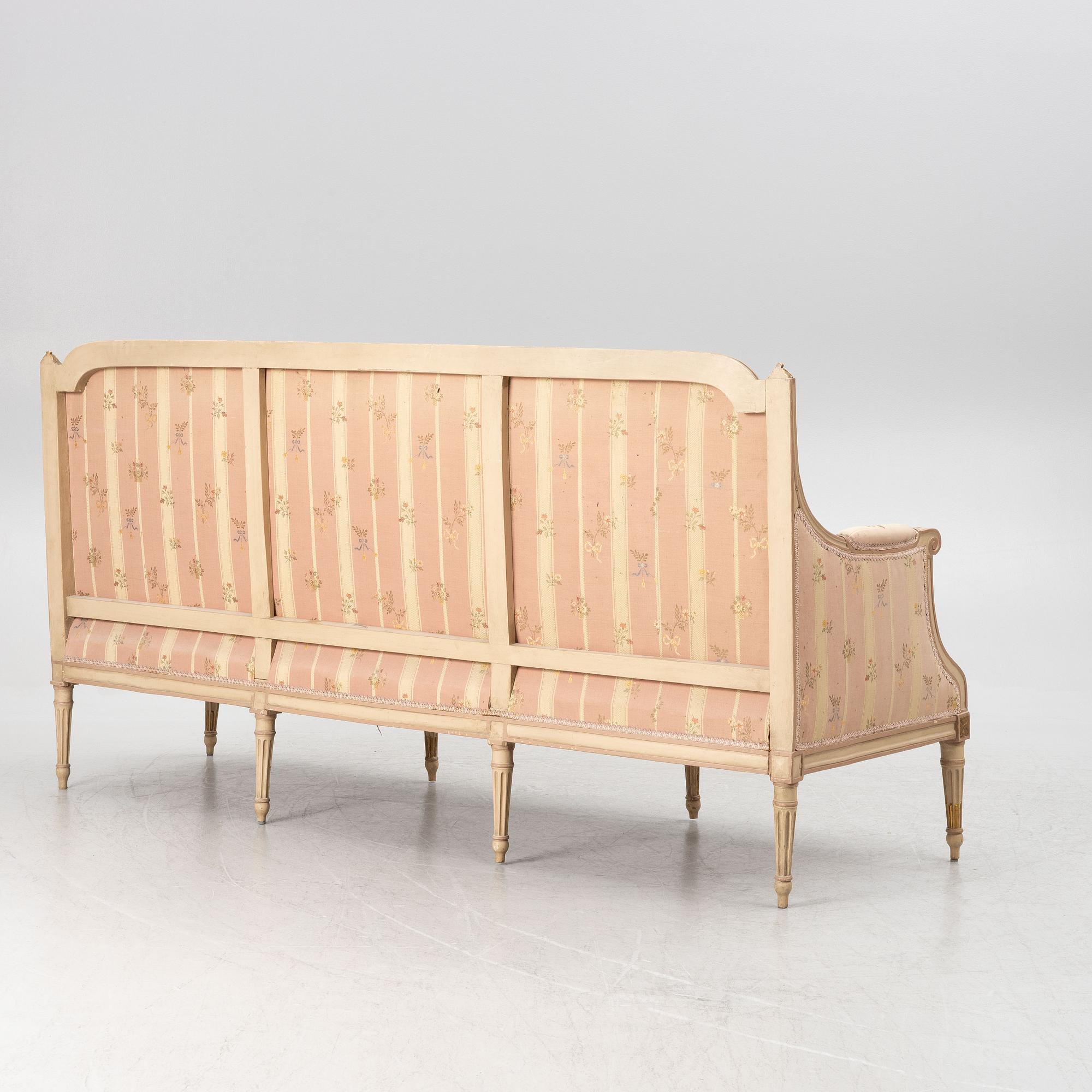 Soffa, sent 1800-tal. Gustaviansk stil.