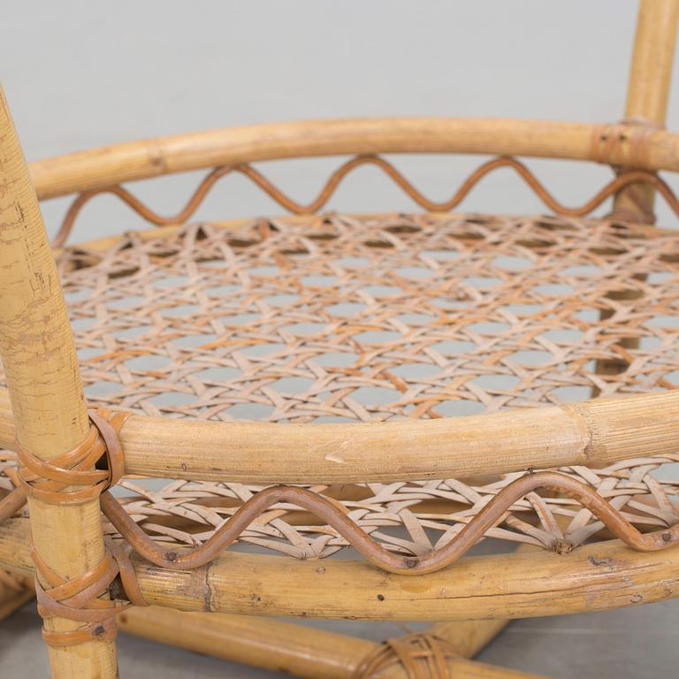 Table, rattan, mid 20 th century.