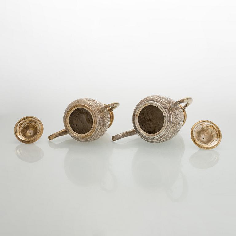 A 5-piece Persian tea service, first half of the 20th century.