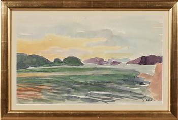 AGNES CLEVE, akvarell, signerad.