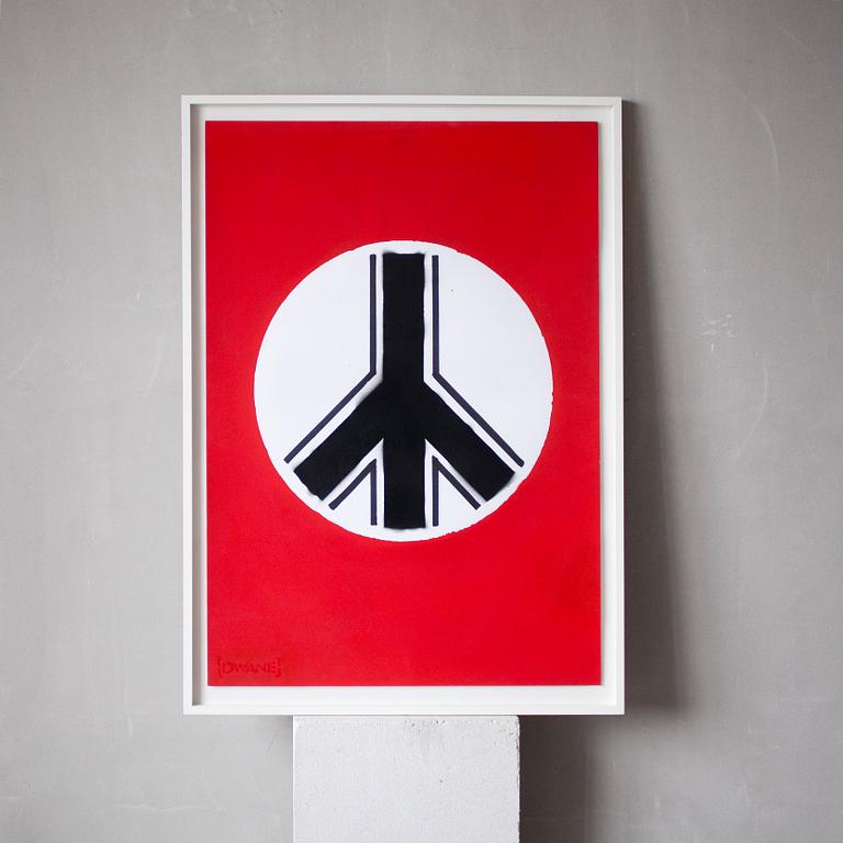 DWANE, "No sign of peace", spray on panel, 2011, signed.