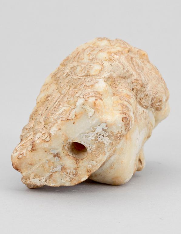 SKULPTURDEL, alabaster, klassisk grekisk forntida stil, 1800/1900-tal.