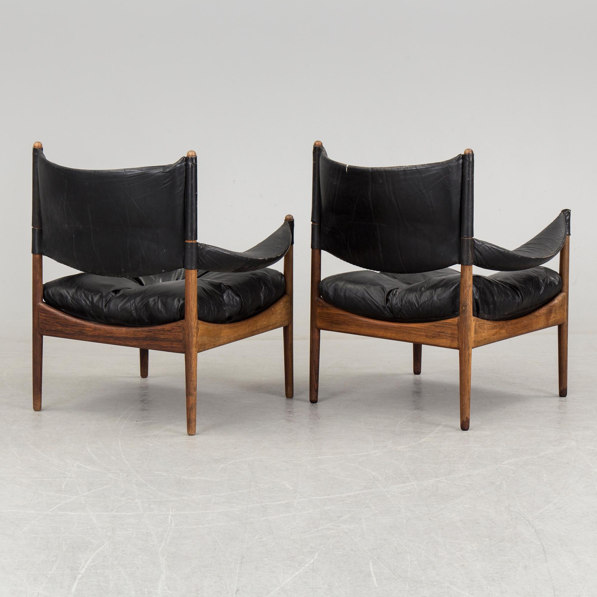 A pair of 'Modus' easy chairs by Kristian Solmer Vedel, Søren Willadsen, Denmark, 1960s.