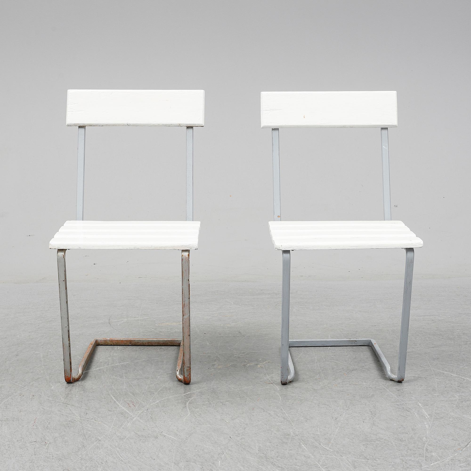 ARTHUR LINDQVIST, a pair of garden chairs, mid 20th Century.