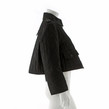 BUBERRY, a black quilted short jacket.