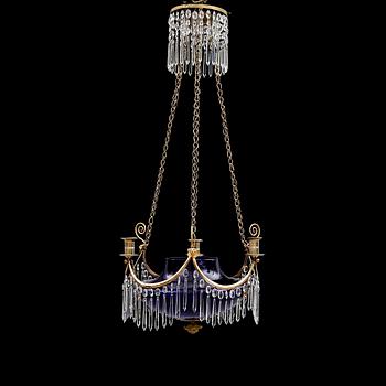 A late Gustavian early 19th century four-light hanging-lamp.