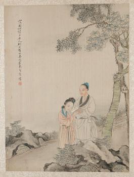 341. 4 målningar på siden, Kina 1800/1900-tal.