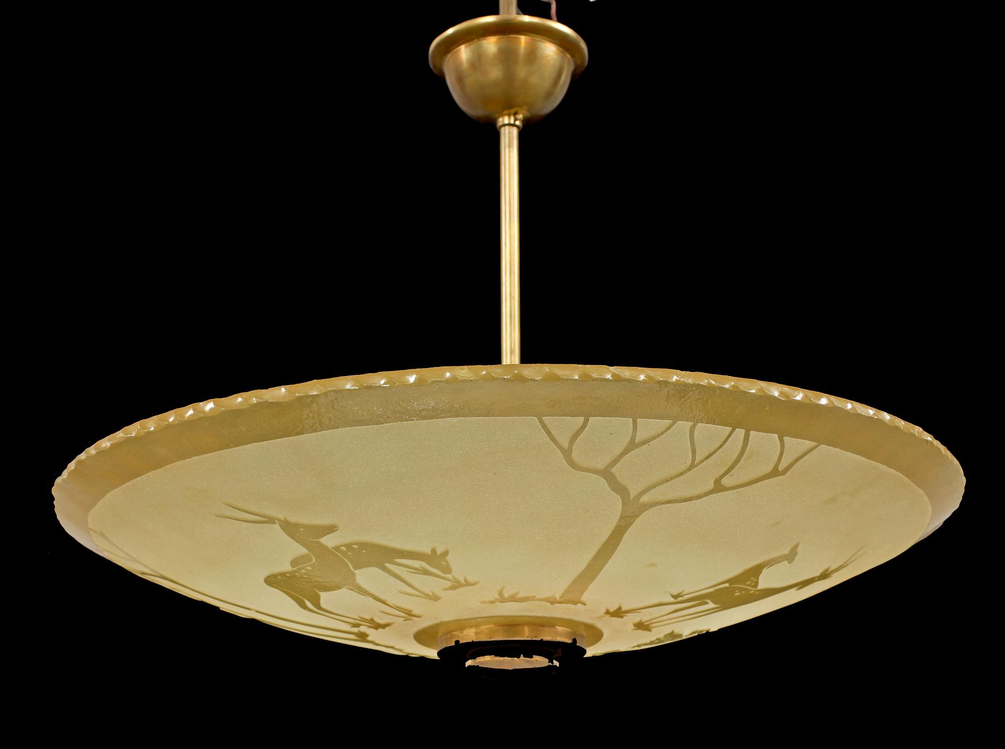 TAKLAMPA, art deco, 1900-talets första hälft, h 50.