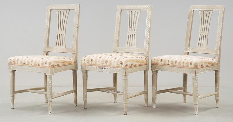 STOLAR, 3 st, gustavianska, 1700-tal.