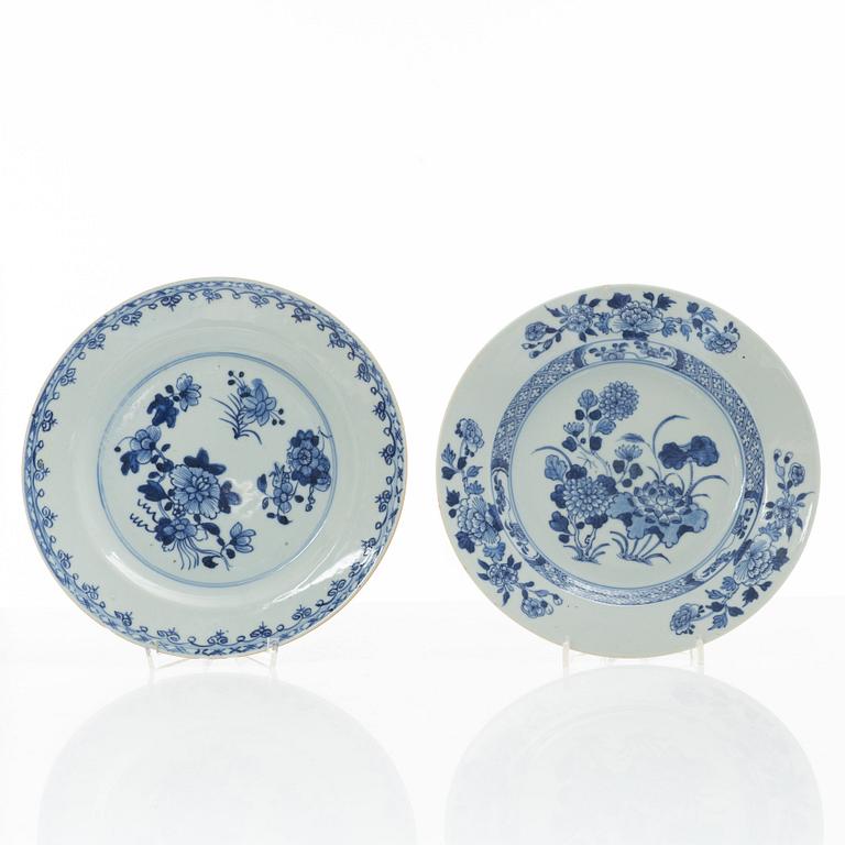 Tallrikar, 14 st, porslin, Kina, 1700-1800-tal.
