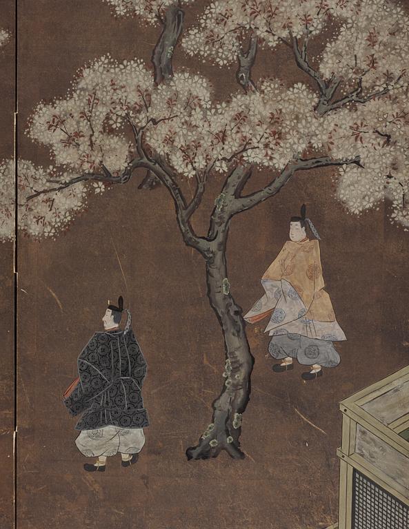 VIKSKÄRM, fyrdelad. Japan, 1800-tal.