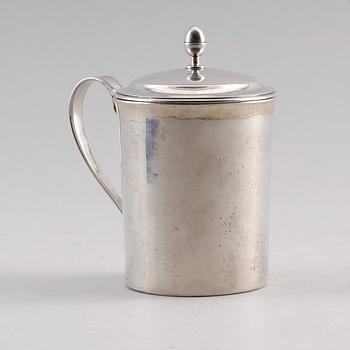 CHOKLADKOPP MED LOCK, silver, Anders Fredrik Weise, Stockholm 1806. Vikt ca 195 g.