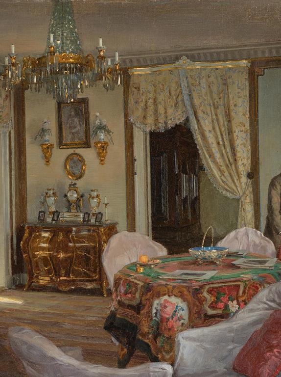 Johan Krouthén, "I salongen - Minna och Carl-Fredrik von Malmborg" (Von Malmborgska hemmet i Linköping).
