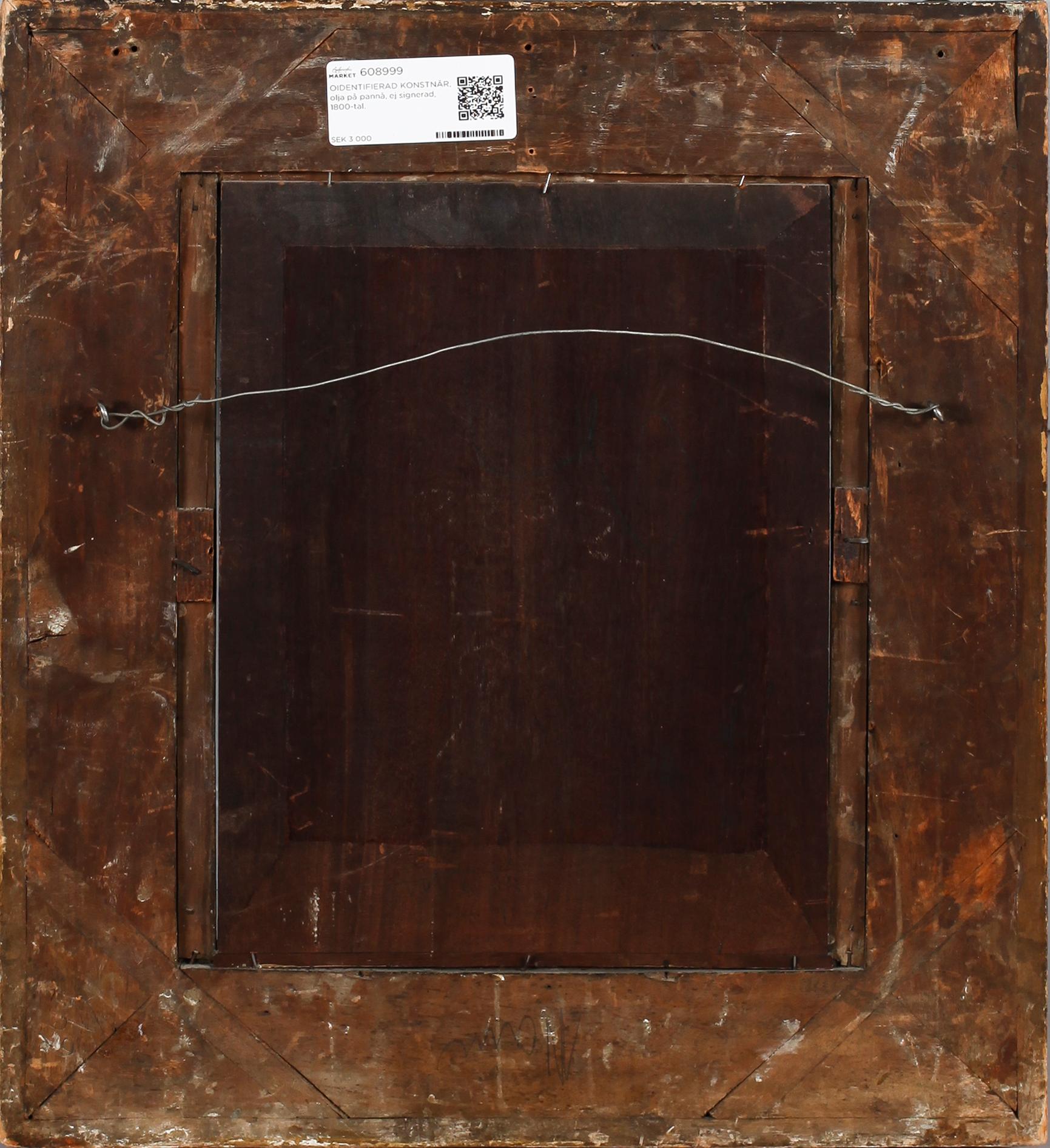 OIDENTIFIERAD KONSTNÄR, olja på pannå, ej signerad, 1800-tal.