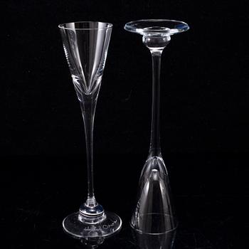 6 glasses, "Aurora", signed Heikki Orvola, Finn Crystal, Arabia Finland and Nuutajärvi.