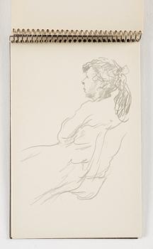 Lotte Laserstein, 10 små skissblock med teckningar.