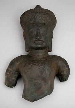 SKULPTUR, brons, troligen Kambodja och 1800-tal.