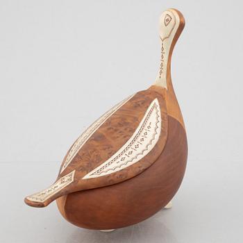 Lars Levi Sunna, a birch wood salt cellar, signed.