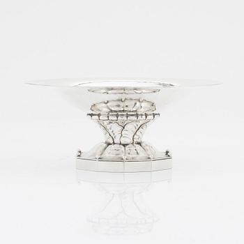 Johan Rohde, a sterling silver dish on a stem, model 42B, Firma Georg Jensen, Denmark, post 1945.