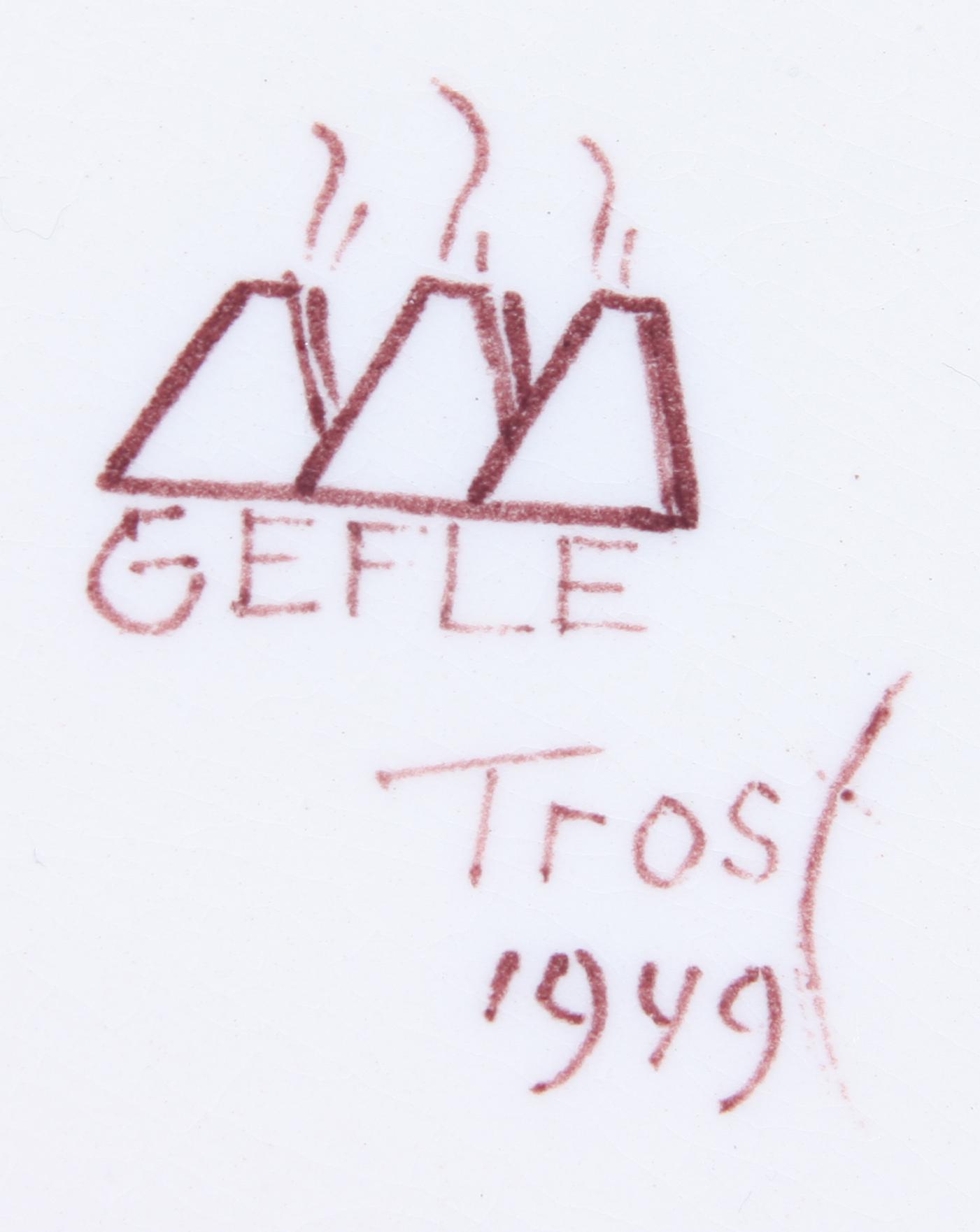 BRICKA, flintgods, Eugen Trost, Gefle Porslinsfabrik, 1949.