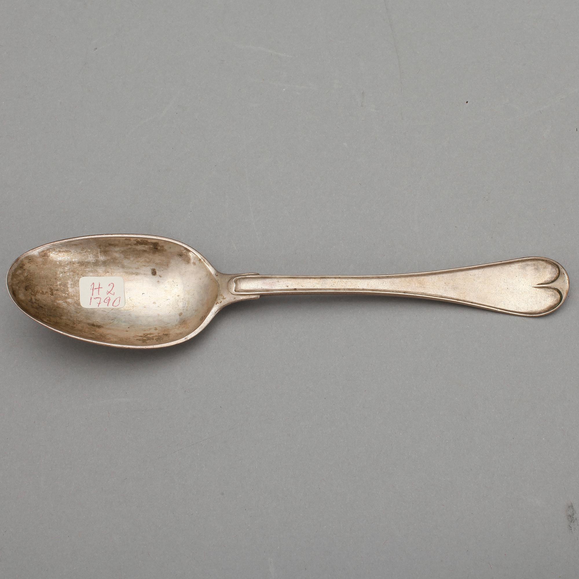 MATSKEDAR, 5 st, silver, bla Lars Boye och Petter Eneroth, Stockholm, 1700-tal. Tot ca 286 gram.