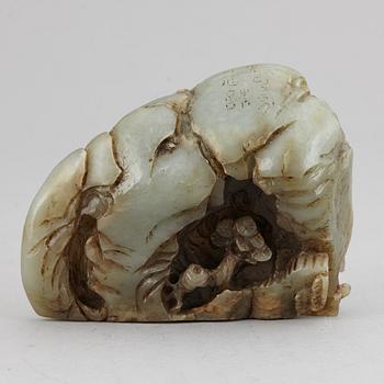 A group of three nephrite objects, Qing dynasty.