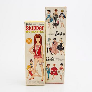 A set of Barbie dolls and accessories Matell 1960s.