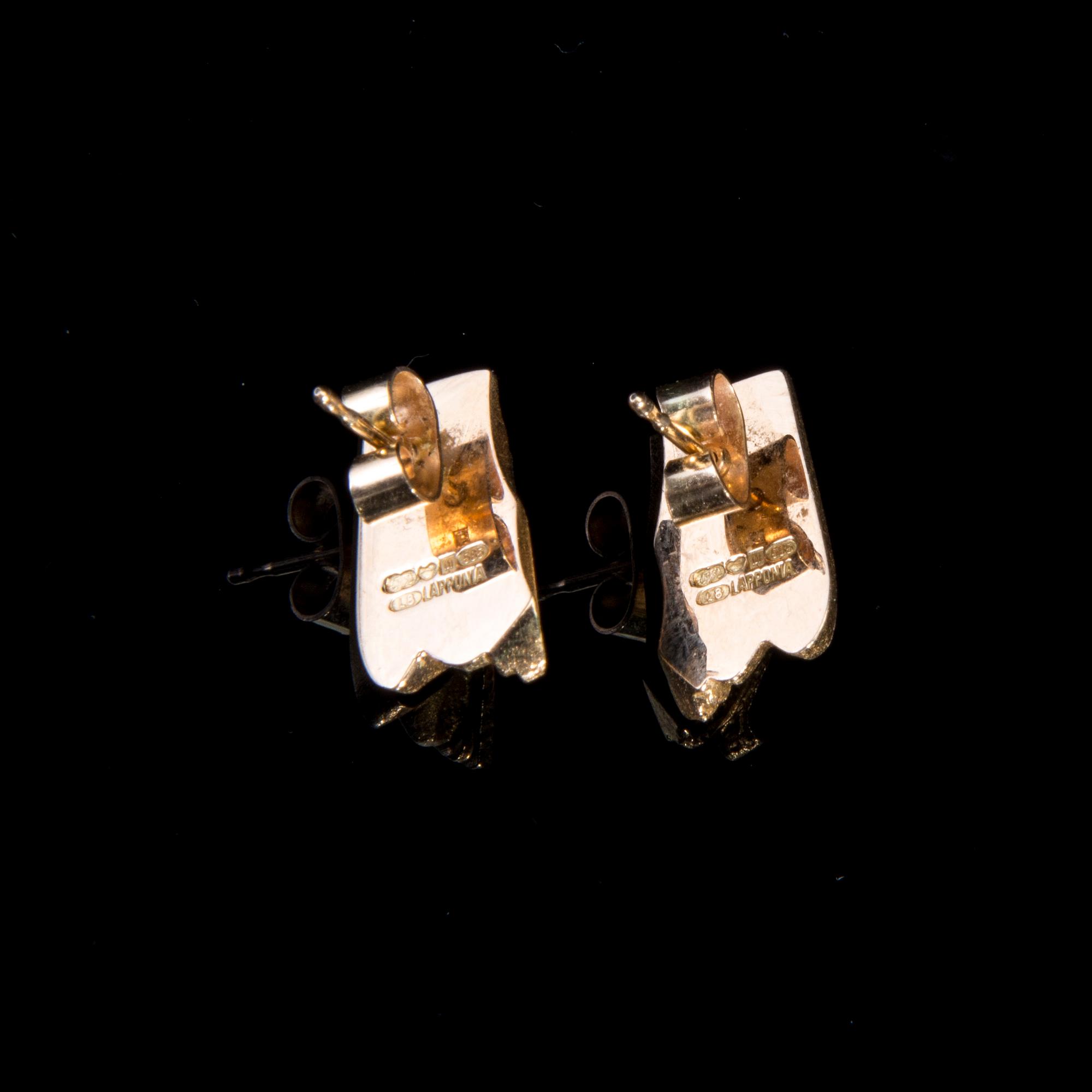 HALSSMYCKE och ÖRHÄNGEN, 14K kultaa. Lapponia 1986. Vikt totalt ca 12,9 g.