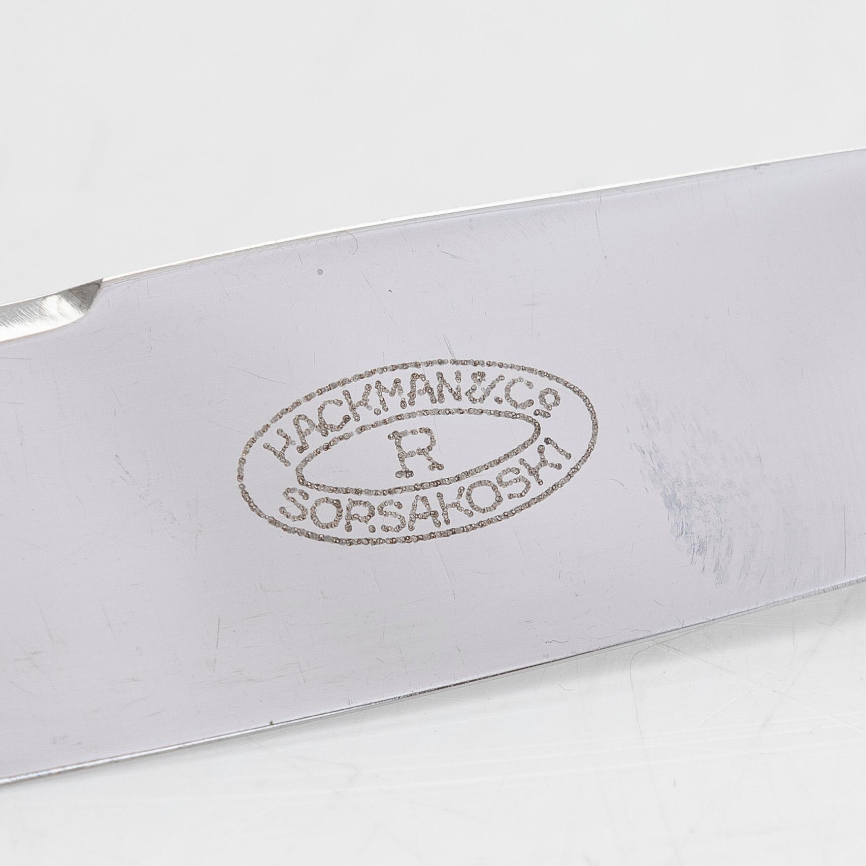 Bestickuppsättning, 24 delar, silver, "Musslan", finska stämplar, Åbo, Tavastehus, Helsingfors 1925-1953.