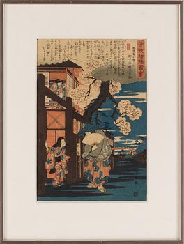 Utagawa Hiroshige I, färgträsnitt, två stycken, 1845-46.