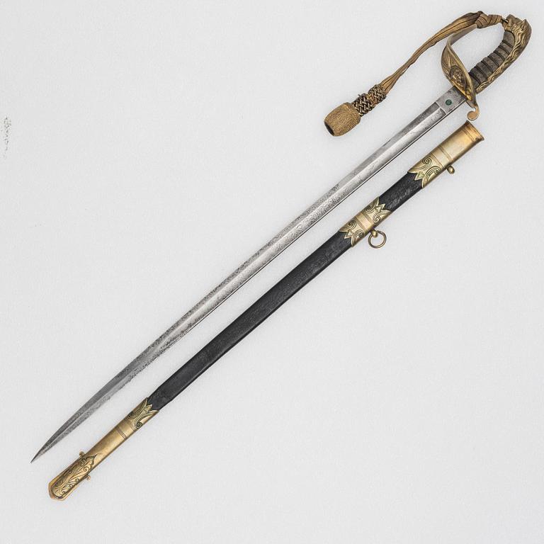 A Britiish Navy officer's sword 1827 pattern with scabbard.