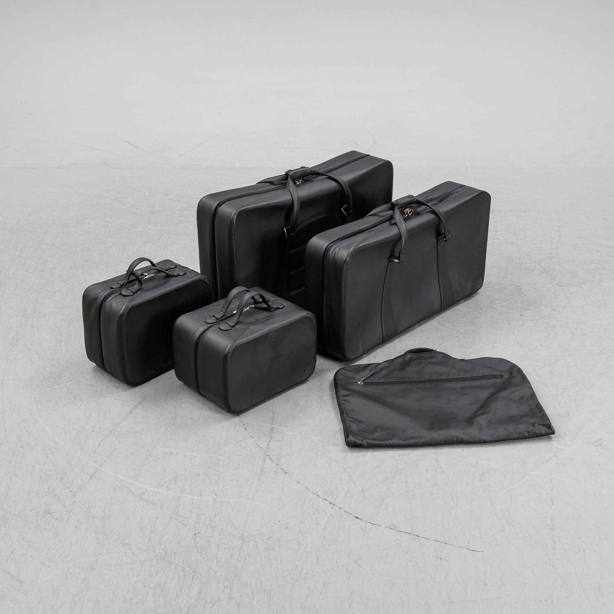 Five brack leather bags from Schedoni, Italy. For Ferrari 456.
