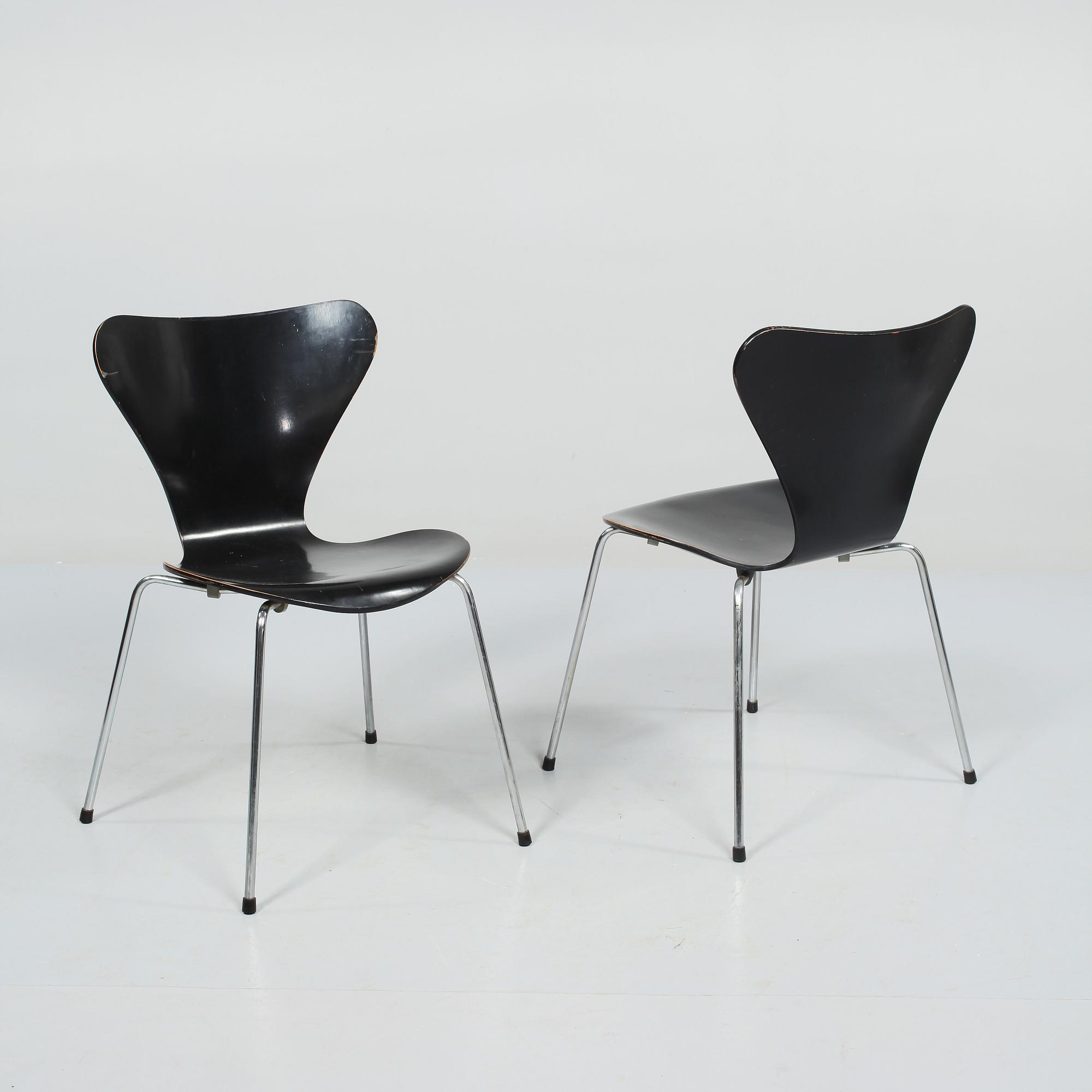 STOLAR, 4 st, "Sjuan", Arne Jacobsen, Fritz Hansen, Danmark, 1979.