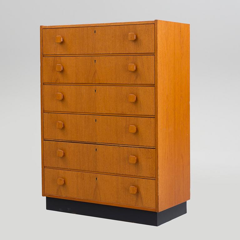 A teak chest of drawers, 1950's/60's.